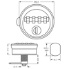 SKAPLÅS LF A142 M/4 SIFFER KODE OG NØKKEL (/*) , LEVERES U/NØKKEL ø66MM (LF1046)