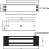 MAGNETLÅS UTENPÅL SIDEMONT. 12/24V-DC VANNTETT IP67 HQMAG 5000S SØLV (M1016)