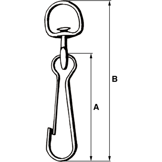 SIMPLEXKROK 40X65MM M/SVIVEL, DIN 5287 ST.FN (/*) (K488)