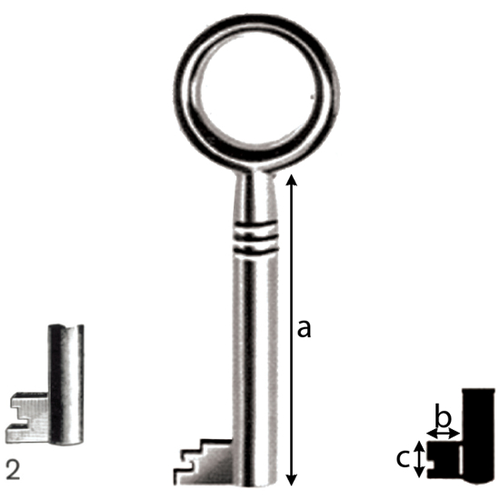 NØKKEL JUNIE 305 8x6 TILHOLDER NR. 2 ST.FN (N127002)