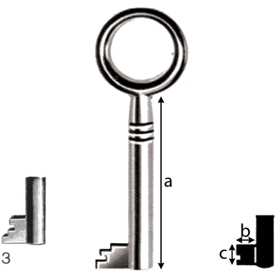 NØKKEL JUNIE 305 8x6 TILHOLDER NR. 3 MS. (/*) (N1283)