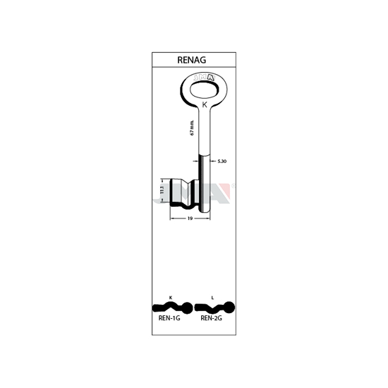 NØKKEL 8K SERIE U (JMA REN1G/E.82REN1) FN (N1901)