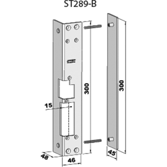 SIDEBESLAG M/STOLPE 289B HØYRE STEP 28E RST. (E14201)