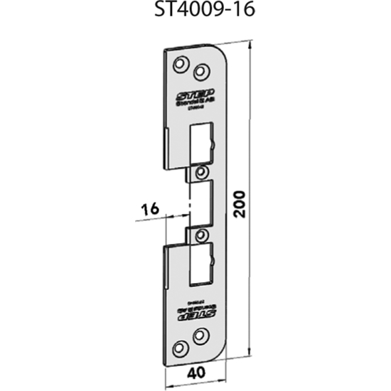 STOLPE 4009 16MM PLAN, M/RUNDE HJ. (1487-1) STEP 40/90 RST. (E11120)