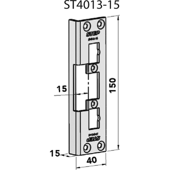 STOLPE 4013-15 VINKLET M/RETTE HJ. STEP 40/90 RST. (E11123)