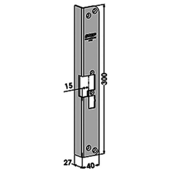 STOLPE 4058 15MM VINKLET M/RUNDE HJ. HØYRE STEP 40/90 RST` (E11166)