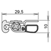 HEVETERSKEL LUFTSTOP BD DIN R, 1124 MM 