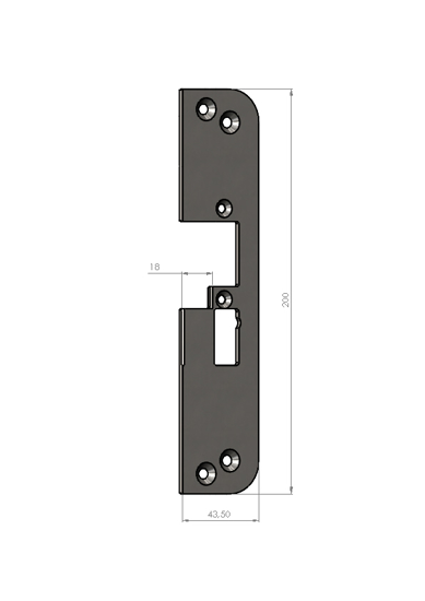 STOLPE SA-50-18 HØYRE  F/EL.SL.STK ES17, ES19 SAFETRON RST.